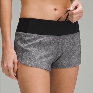 Lululemon Athletica Speed Up LR 2.5” Shorts Heather Gray and Black
